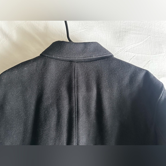 Large Ralph Lauren Black Felt Trench Coat - Picture 12 of 12